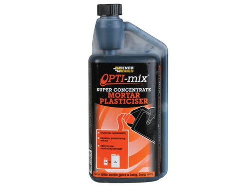 Everbuild Opti-Mix Mortar Plasticiser – 1 Litre (Equivalent to 25 Litres)-Eclipse Fencing