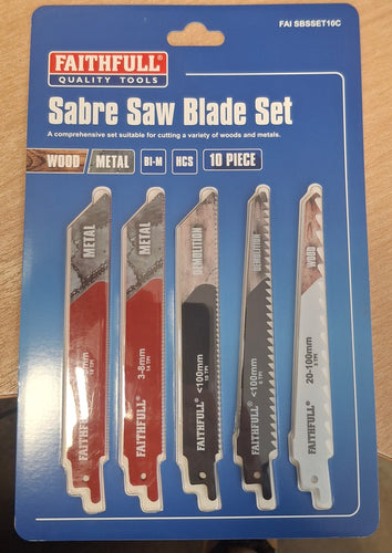 Faithfull 10-Piece 150mm Sabre Saw Blade Set – Precision, Versatility & Durability-Eclipse Fencing