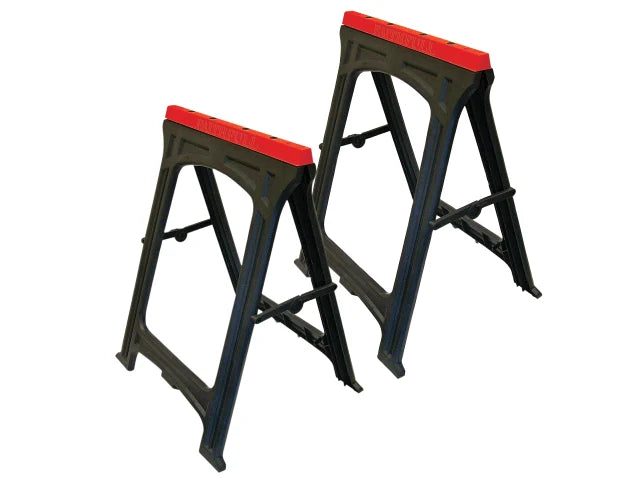 Faithfull Plastic Trestles Twin Pack – Sturdy, Foldable Work Support-Eclipse Fencing