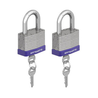 GATEMATE® 50mm Laminated Steel Padlock – Keyed Alike (Pack of 2) – Durable & Secure-Eclipse Fencing