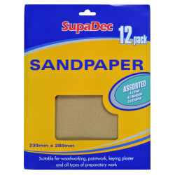 General Purpose Sandpaper Pack – 12 Assorted Sheets (230mm x 280mm)-Eclipse Fencing