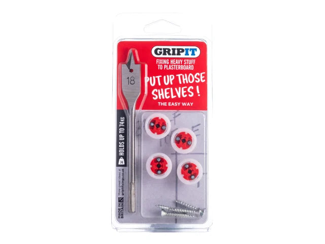 Gripit Shelf Kit – Heavy-Duty Plasterboard Fixings for Secure Shelf Installation-Eclipse Fencing