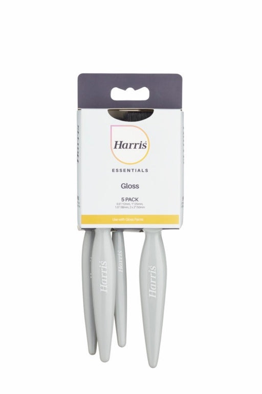 Harris Essentials Gloss Paint Brush Set Pack 5-Eclipse Fencing