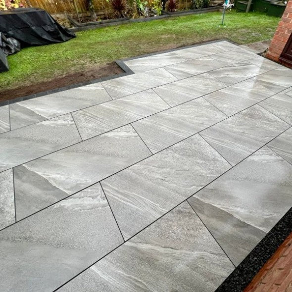 Marmo Grey Porcelain 1200mm x 600mm x 20mm – Stylish Outdoor Paving Tiles-Eclipse Fencing