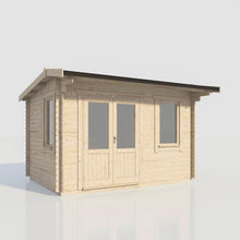 Load image into Gallery viewer, (Off-Set) Apex Log Cabin – 28mm Scandinavian Timber, Double Glazed, EPDM Roof, Made in Britain-Eclipse Fencing
