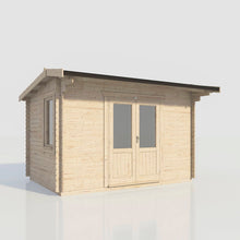 Load image into Gallery viewer, (Off-Set) Apex Log Cabin – 28mm Scandinavian Timber, Double Glazed, EPDM Roof, Made in Britain-Eclipse Fencing
