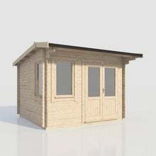 Load image into Gallery viewer, (Off-Set) Apex Log Cabin – 28mm Scandinavian Timber, Double Glazed, EPDM Roof, Made in Britain-Eclipse Fencing
