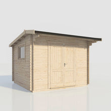 Load image into Gallery viewer, (Off-Set) Apex Workshop Log Cabin – 28mm Scandinavian Timber, Double Glazed, EPDM Roof, Made in Britain-Eclipse Fencing
