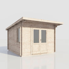 Load image into Gallery viewer, Pent Log Cabin – 28mm Scandinavian Timber, Double Glazed, EPDM Roof | Made in Britain-Eclipse Fencing
