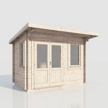 Load image into Gallery viewer, Pent Log Cabin – 28mm Scandinavian Timber, Double Glazed, EPDM Roof | Made in Britain-Eclipse Fencing
