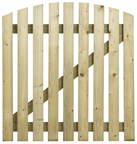 Pressure Treated Slatted Curved Top Side Gate – Durable & Stylish Garden Access-Eclipse Fencing