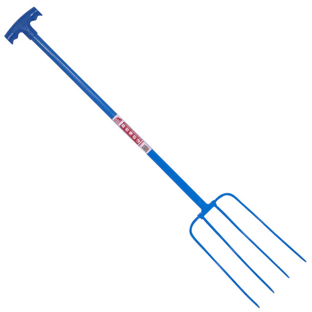 Red Gorilla 4 Prong Manure Fork with T Handle Durable Stable & Paddock Tool-Eclipse Fencing