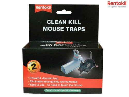 Rentokil Clean Kill Mouse Trap – Fast, Humane & Hygienic Rodent Control (Pack of 2)-Eclipse Fencing