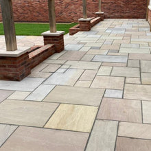 Load image into Gallery viewer, Rippon Buff Patio Pack 600mm x 900mm – Calibrated 22mm Natural Sandstone Slabs-Eclipse Fencing

