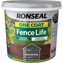 Load image into Gallery viewer, Ronseal 5L One Coat Life Quick Dry Garden Shed &amp; Fence Paint-Eclipse Fencing

