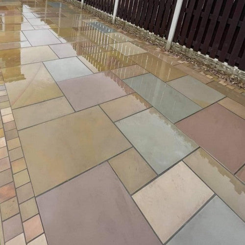 Sawn Raj Green 4 Mixed Size Patio Pack – Polished, Sawn & Honed Natural Stone-Eclipse Fencing