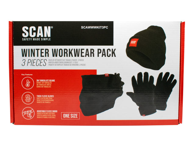 Scan Winter Workwear Pack – Beanie, Fleece Gloves & Snood Stay Warm Outdoors-Eclipse Fencing