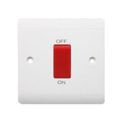 Securlec 1 Gang Double Pole Cooker Switch 45amp – Square, High-Power Kitchen Switch-Eclipse Fencing