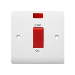 Securlec 1 Gang Double Pole Switch & Pilot Light 45A – Heavy-Duty Industrial & Domestic Use-Eclipse Fencing