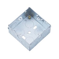 Securlec 1 Gang Metal Back Box 35mm – Durable Galvanised Steel Electrical Box-Eclipse Fencing