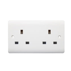 Securlec 2 Gang Unswitched Socket 13A – Reliable Double Outlet for Home & Office-Eclipse Fencing