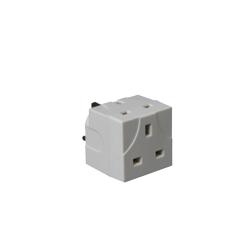 Securlec 2 Way Plug-In Adaptor White 13 Amp – Dual Outlet, Safe & Compact-Eclipse Fencing