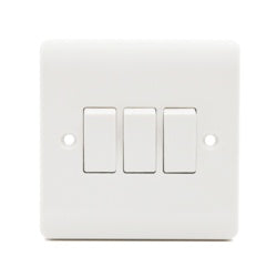 Securlec 3 Gang 2 Way Light Switch – Durable, 2-Way Control, Modern White Finish-Eclipse Fencing