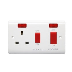 Securlec Cooker Switch & Socket Double Pole 13 Amp – Safe High-Power Appliance Control-Eclipse Fencing