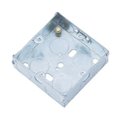 Securlec Metal Back Box 1 Gang 25mm – Shallow Steel Electrical Box for Switches & Sockets-Eclipse Fencing