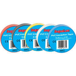 Securlec PVC Insulation Tape Pack 10 – Assorted Colours, 20m Rolls-Eclipse Fencing