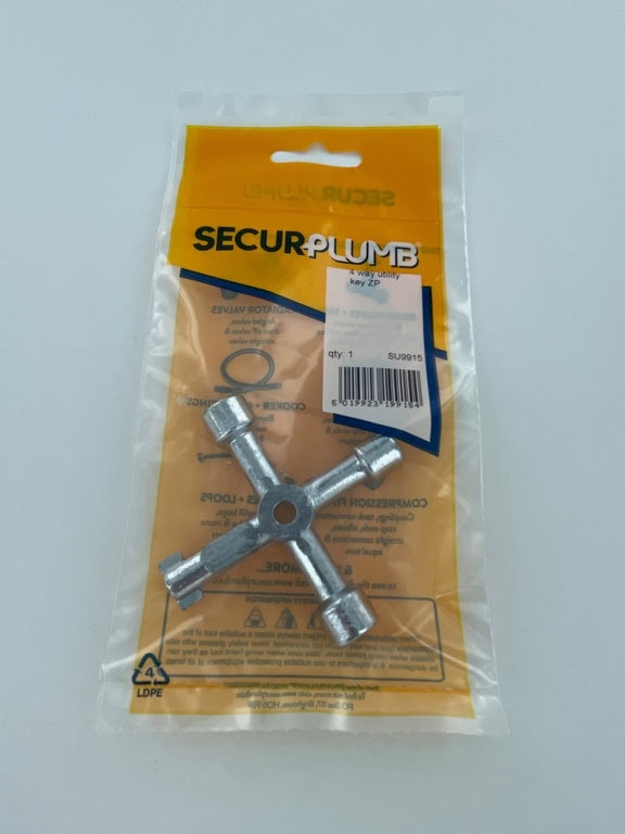 Securplumb A Way Utility Key ZP – Zinc-Plated Stopcock & Valve Tool-Eclipse Fencing
