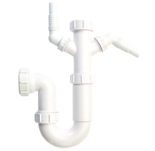 Securplumb Washing Machine Waste Trap 2 Spigot 40 x 75mm – Dual Appliance Drain Solution-Eclipse Fencing