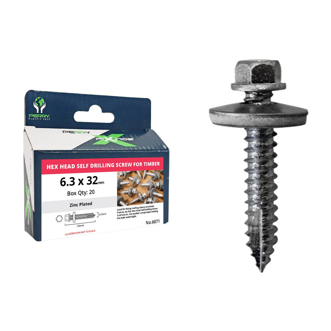 Self Drilling Screws for Timber Roofing – Hex Head with Integrated Washer-Eclipse Fencing