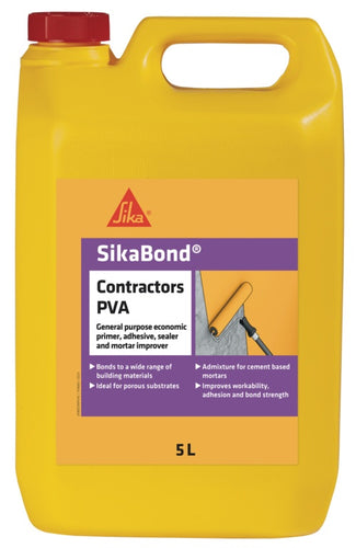 Sika Sikabond Contractors PVA 5L – Multi-Purpose Adhesive, Primer & Bonding Agent-Eclipse Fencing