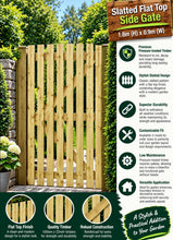 Load image into Gallery viewer, Slatted Flat Top Side Gate – 0.9m x 1.8m – Pressure Treated-Eclipse Fencing
