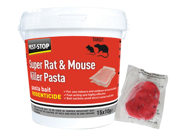 Super Rat & Mouse Killer Pasta Bait – 15 x 10g Sachets for Indoor & Outdoor Use-Eclipse Fencing