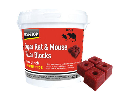 Super Rat & Mouse Killer Wax Blocks – 15 x 20g Baits for Indoor & Outdoor Use-Eclipse Fencing