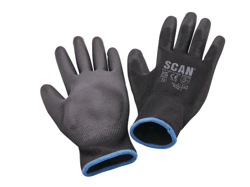 XMS Dipped PU Gloves – 5 Pairs High-Dexterity Hand Protection by Scan-Eclipse Fencing