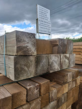 Load image into Gallery viewer, Timber Posts 150mm x 150mm x 2.4m ( 6 x 6 ) CLEARANCE ** AGED **
