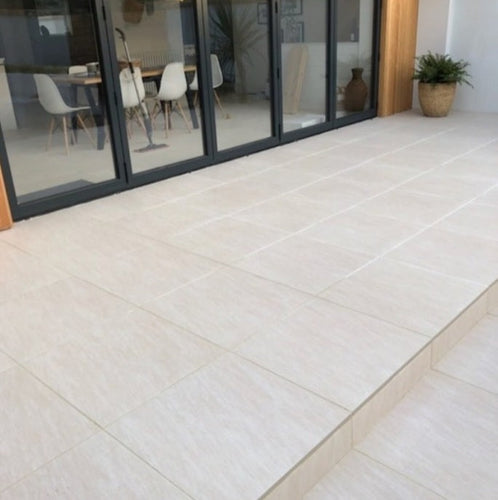Bianco Cream Porcelain 600mm x 600mm x 20mm – Premium Outdoor Patio & Garden Paving-Eclipse Fencing