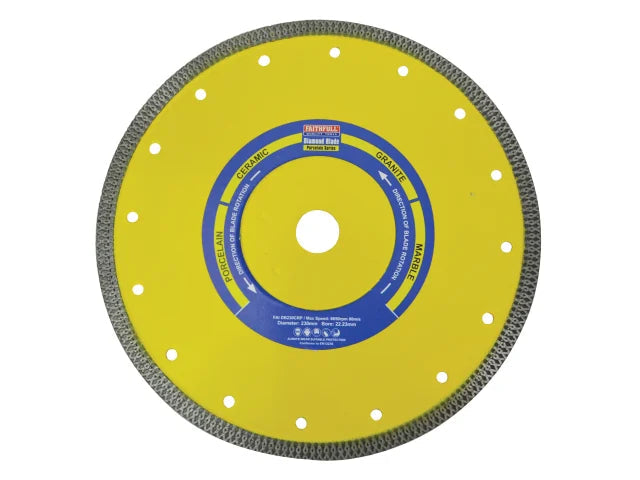 Faithfull Porcelain Series Diamond Blade – Precision Cutting for Tiles, Porcelain, Granite & Marble-Eclipse Fencing