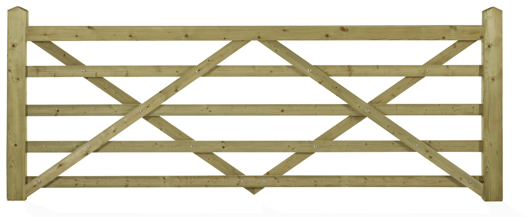 Field Gate 5 Bar Forester Style – CHARLTONS – Durable Wooden Gate for Gardens, Driveways & Fields-Eclipse Fencing