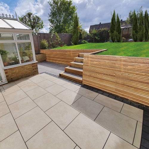 Ivory Cream Porcelain 600mm x 900mm x 20mm – Premium Outdoor Paving-Eclipse Fencing