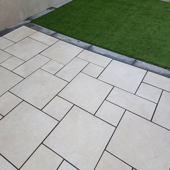 Ivory Cream Porcelain Mixed Size Pack x 20mm – Versatile Outdoor Paving-Eclipse Fencing