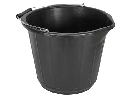 Plastic Bucket General Purpose 14 Litre (3 Gallon) – Black | Durable and Versatile-Eclipse Fencing