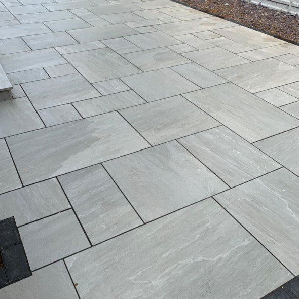 Silver Kandla Grey Porcelain Mixed Sizes x 20mm – Durable Outdoor Paving Tiles-Eclipse Fencing
