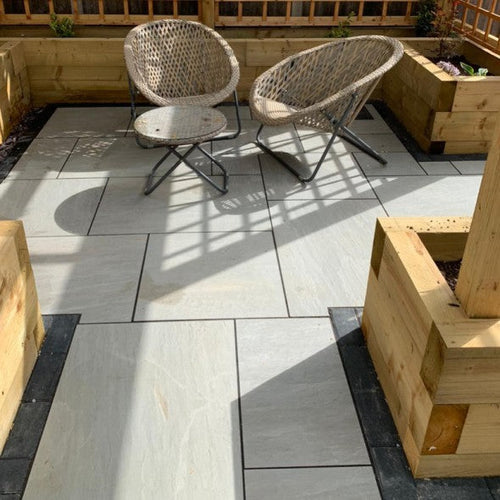 Silver Kandla Grey Porcelain Mixed Sizes x 20mm – Durable Outdoor Paving Tiles-Eclipse Fencing
